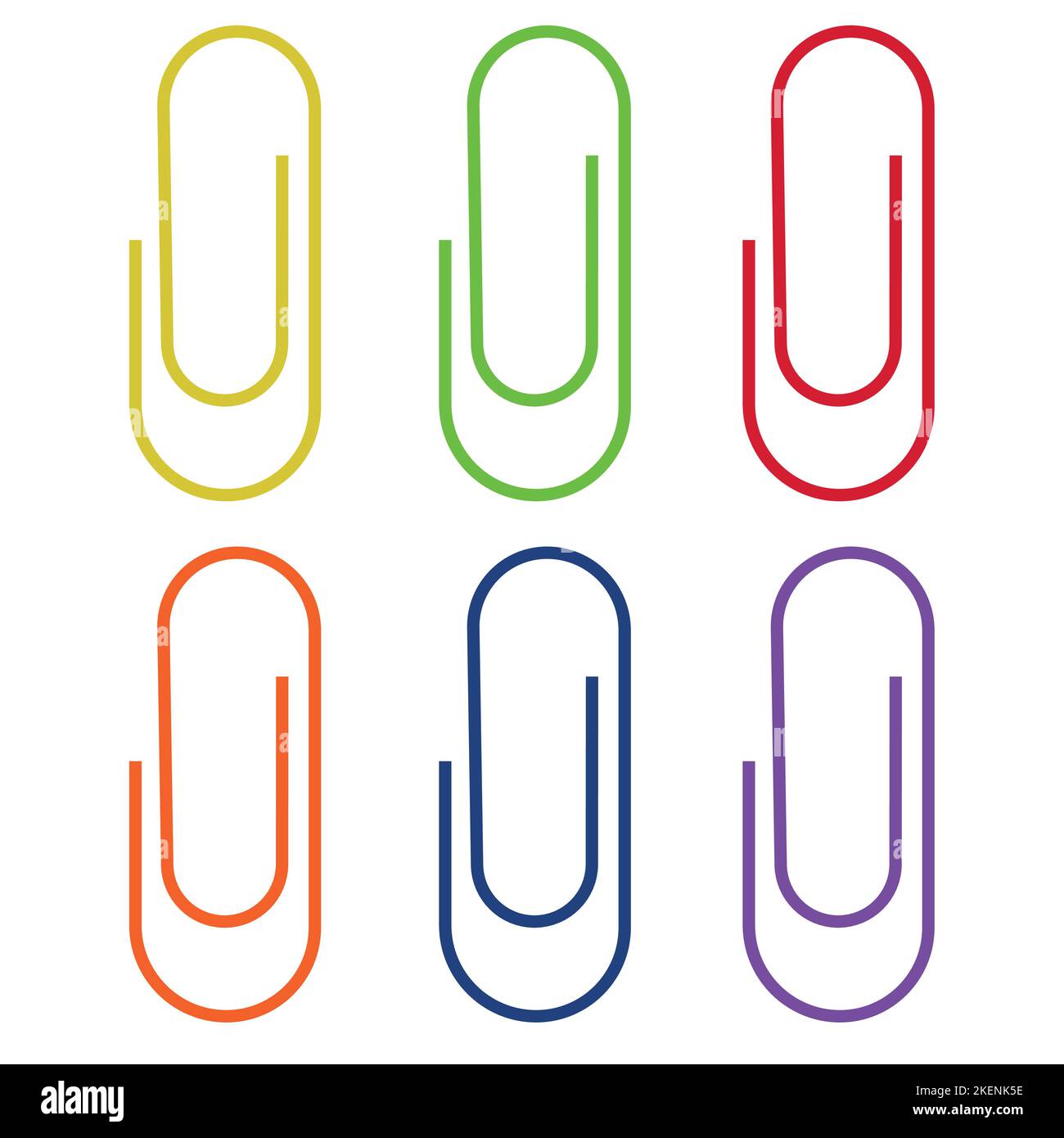 Abstract set with a set of colorful paper clips on a transparent background. Set of education illustrations. Modern abstract transparent background. Stock Vector