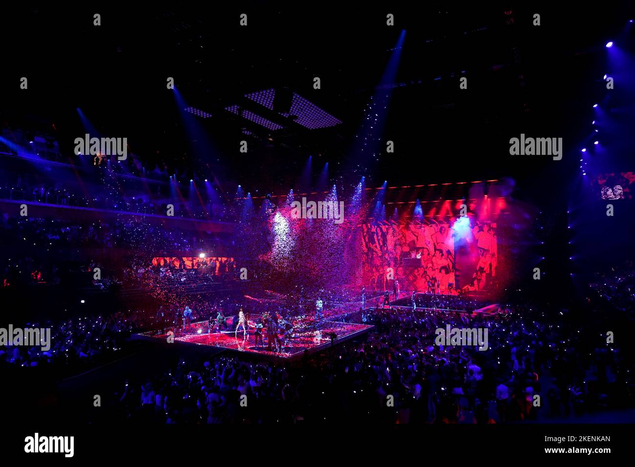 Ayanna, Nasty C and SPINALL perform on stage at the MTV Europe Music