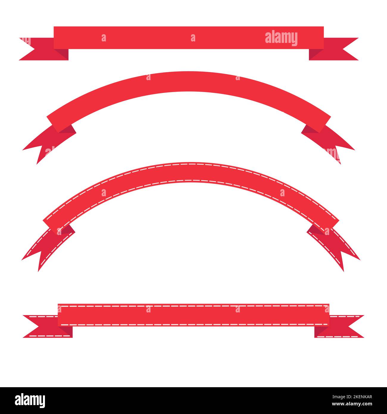 Modern set of red ribbons, great design for any purpose. Vector business illustration. Sale label vector illustration. Red background. Web banner. Stock Vector