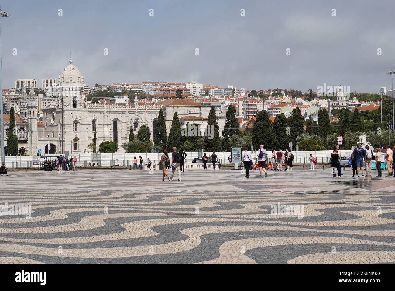 Lisbon, Portugal - September 2022: View of the Jeronimos Monastery and the city of Lisbon from Belem Stock Photo