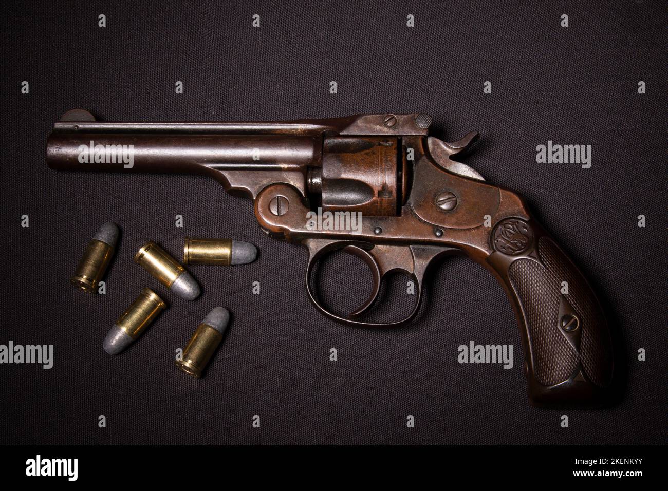 Smith & Wesson 32 Double Action Fourth Model Revolver Stock Photo