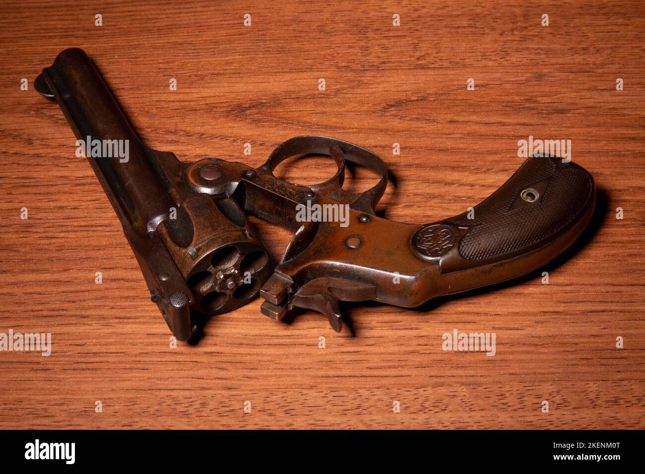 Smith & Wesson 32 Double Action Fourth Model Revolver Stock Photo