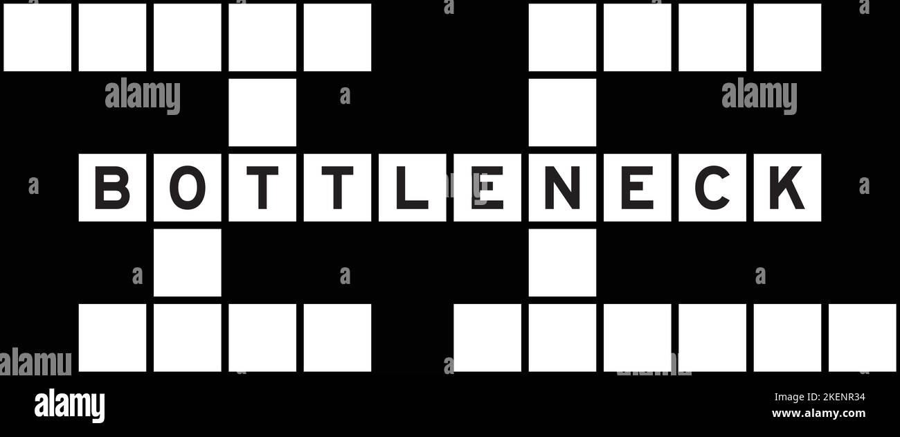 Alphabet letter in word bottleneck on crossword puzzle background Stock Vector
