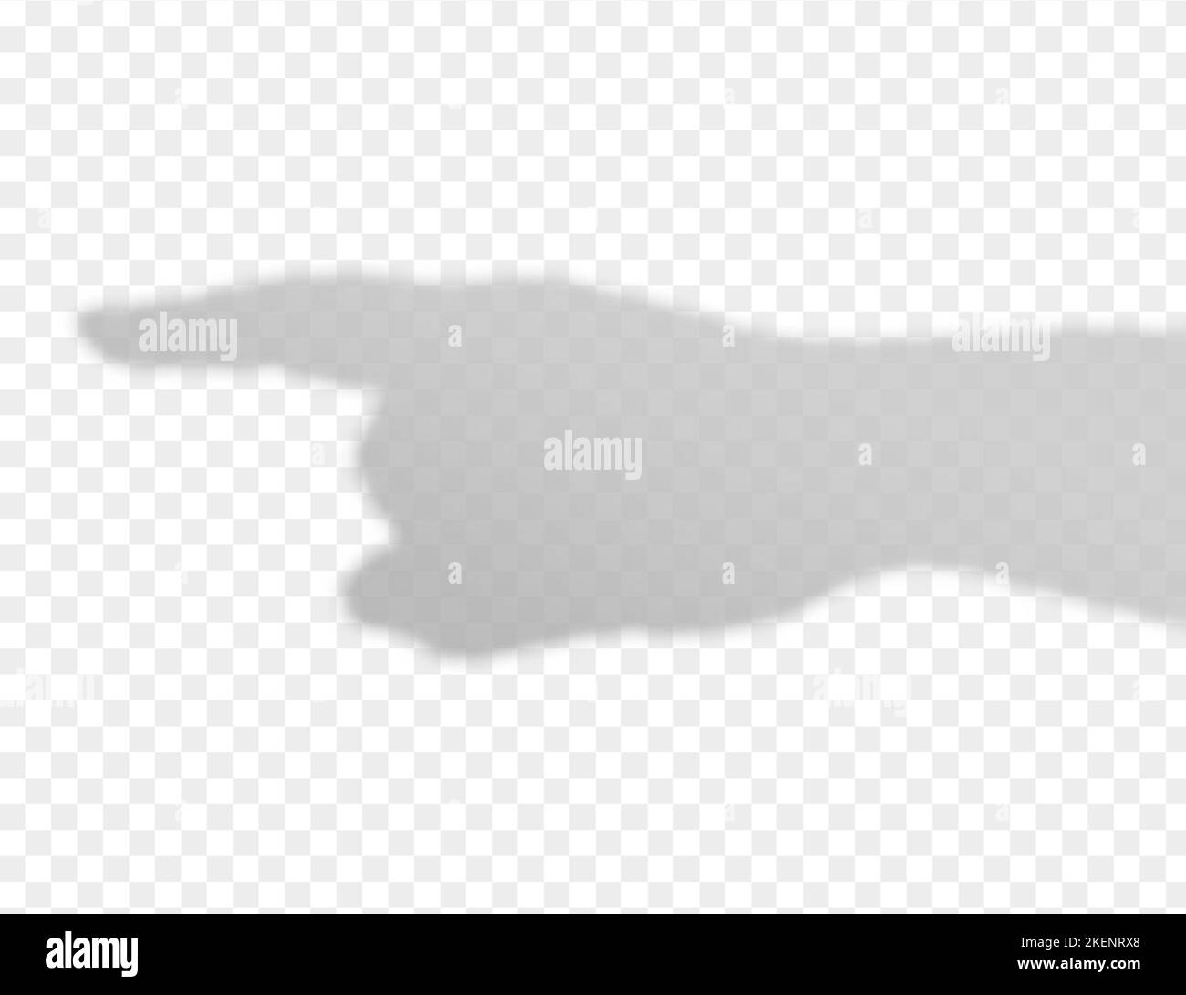 Shadow overlay of hand with index finger. Transparent reflection of pointing gesture on wall. Vector realistic illustration. EPS 10. Stock Vector