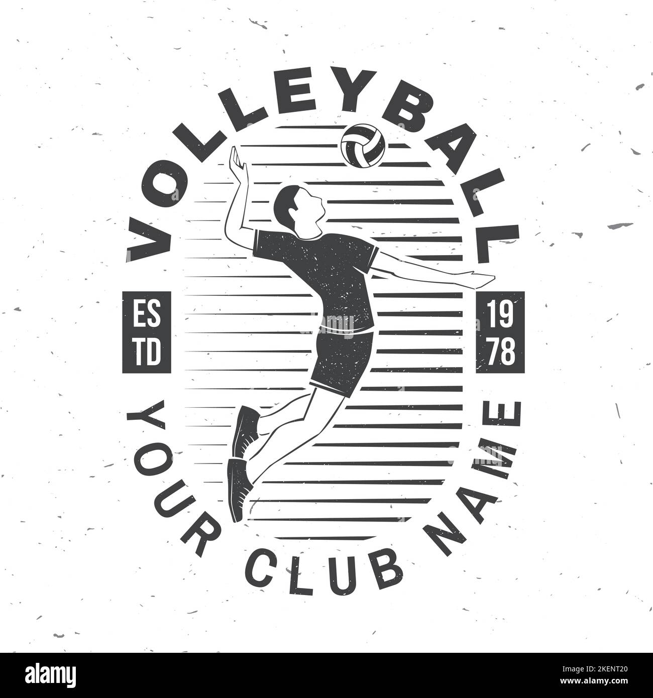 Volleyball club badge design. Vector illustration. For college league