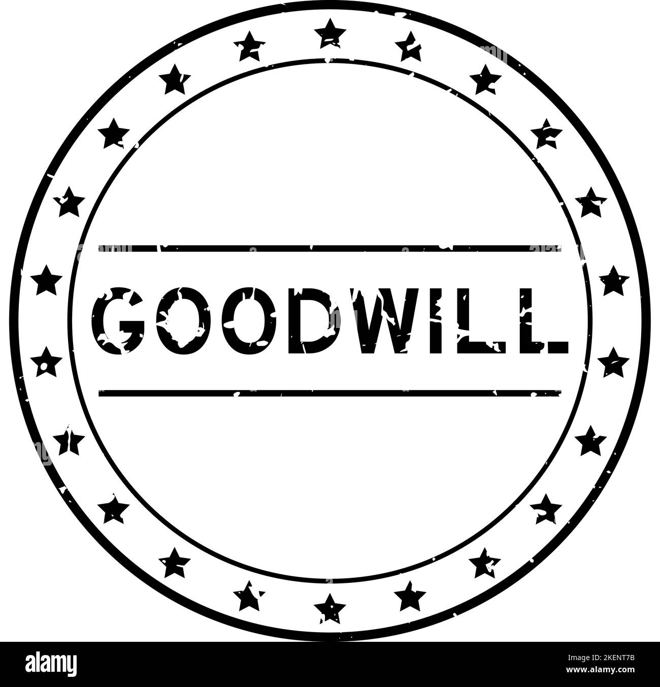 Grunge black goodwill word round rubber seal stamp on white background