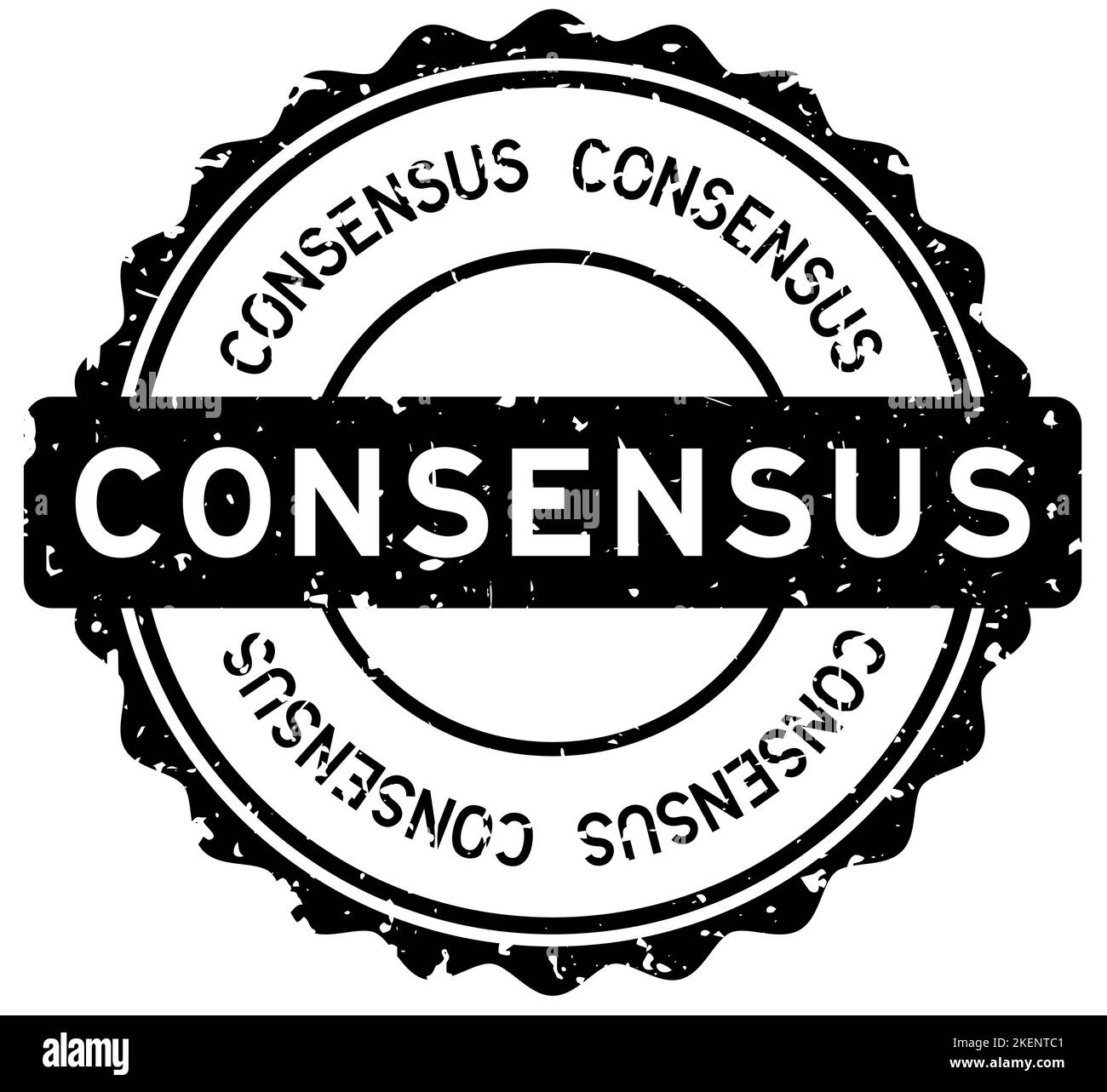Grunge black consensus word round rubber seal stamp on white background