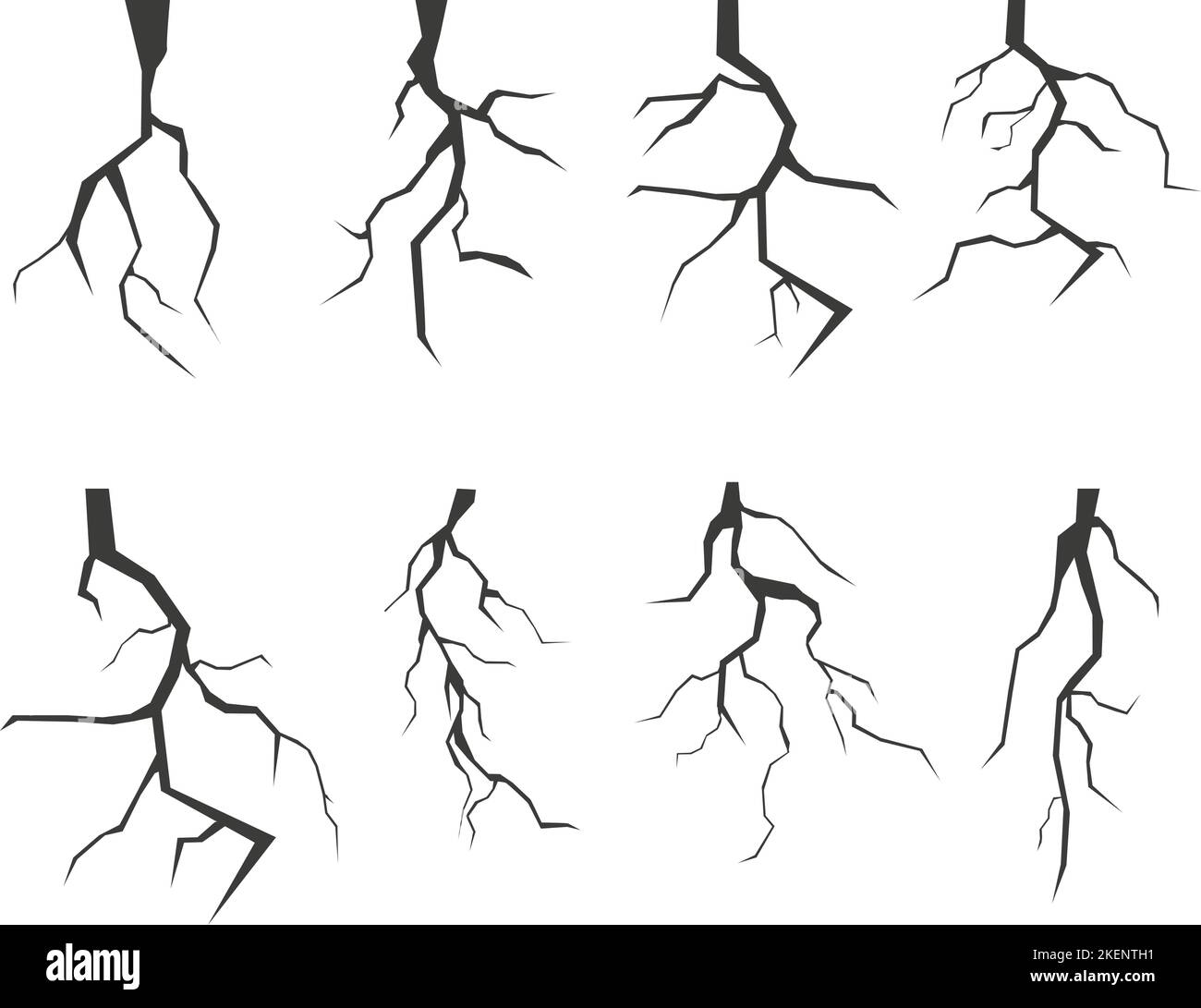 Isolated black thunderstorm elements design. Storm lightning vector