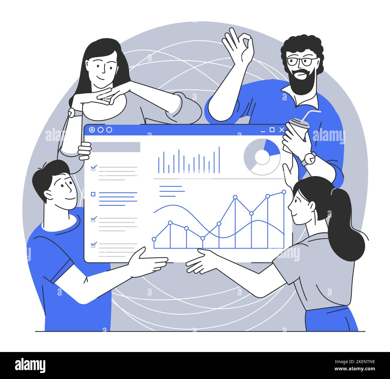 Teamwork business collection. Stock Vector