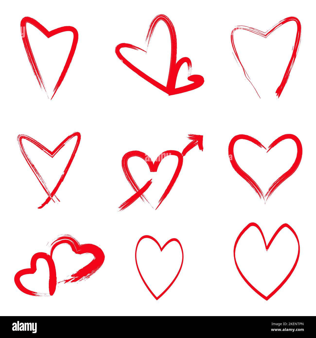 A vector set of red isolated hearts Stock Vector Image & Art - Alamy