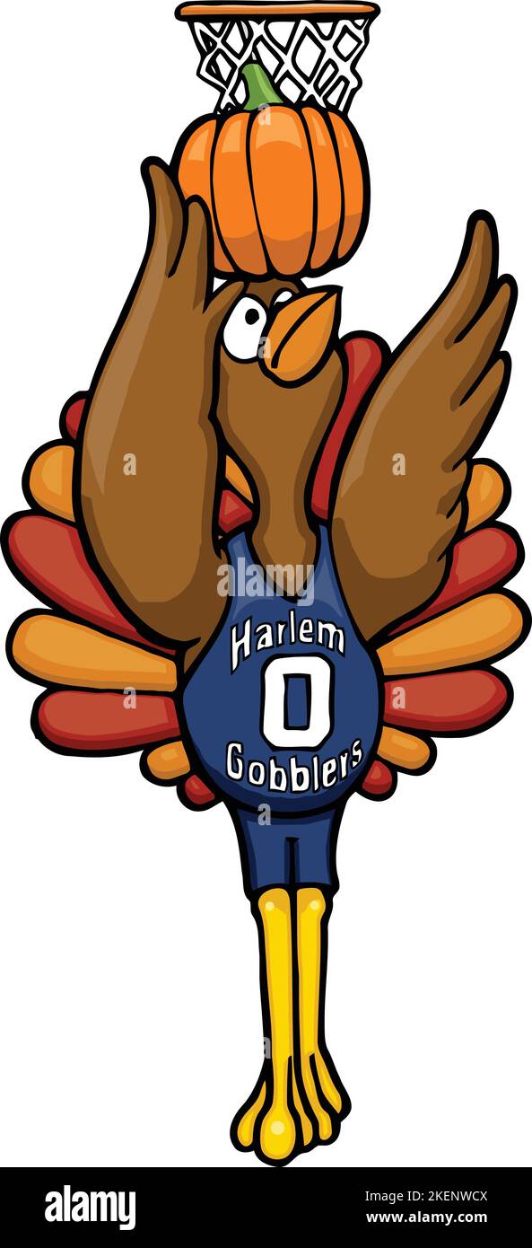 cartoon thanksgiving turkey basketball player Stock Vector Image & Art