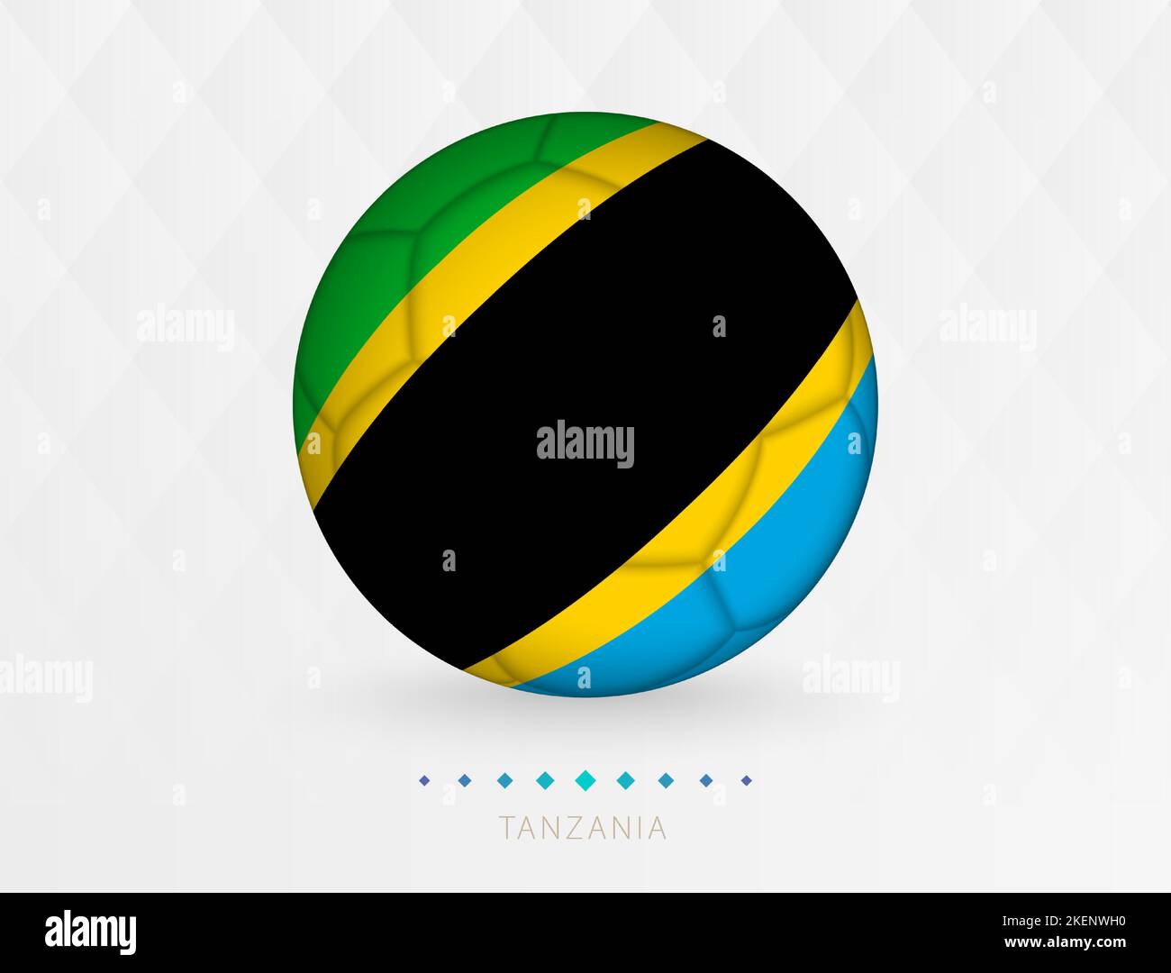 Football ball with Tanzania flag pattern, soccer ball with flag of Tanzania national team. Vector sport icon. Stock Vector