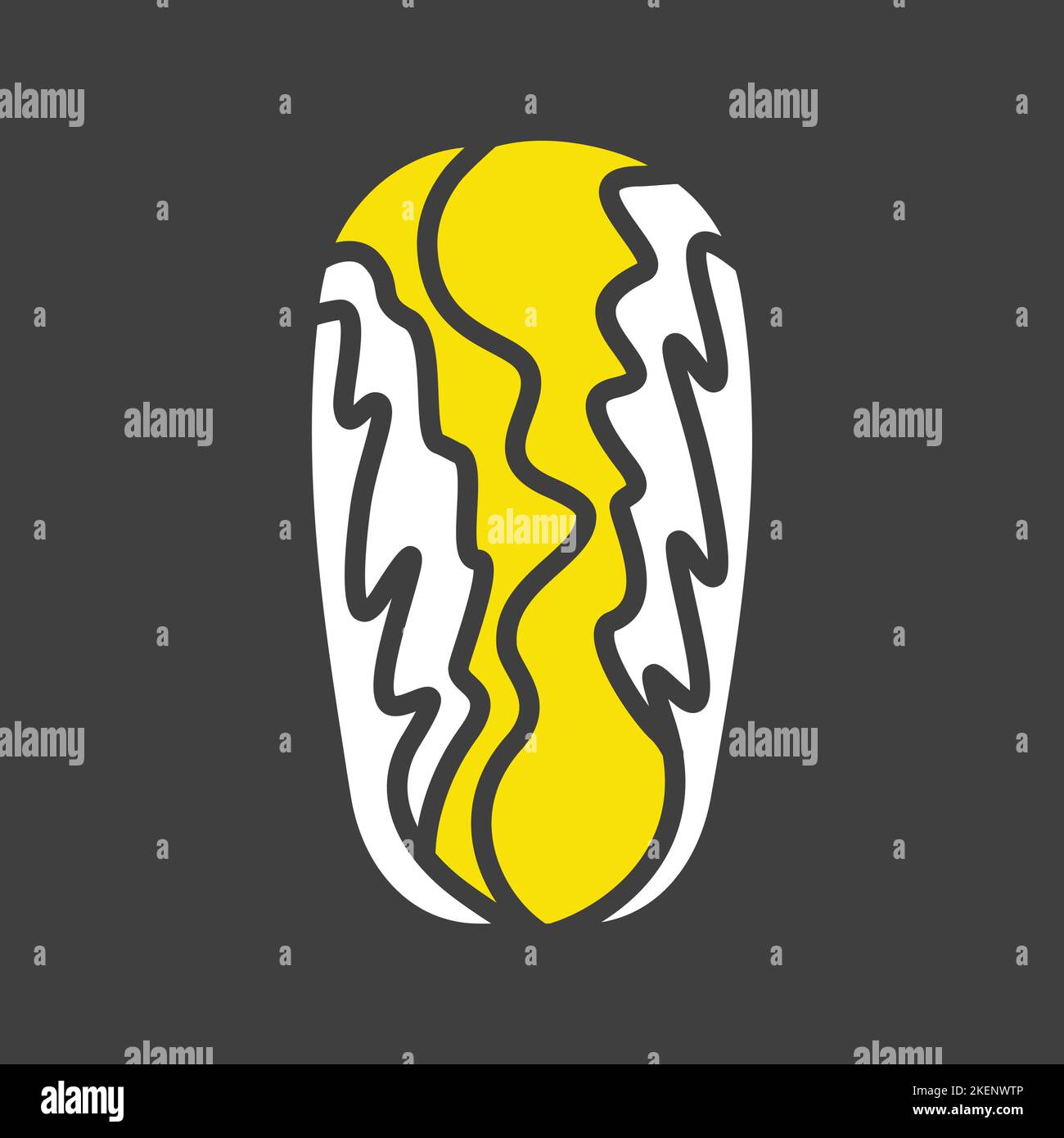 Chinese cabbage isolated vector glyph on dark background icon ...