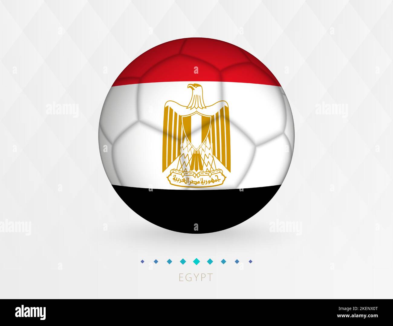 Football ball with Egypt flag pattern, soccer ball with flag of Egypt