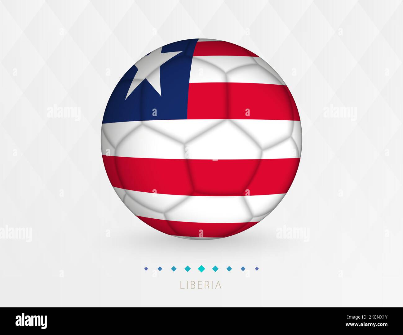 Football ball with Liberia flag pattern, soccer ball with flag of Liberia national team. Vector sport icon. Stock Vector