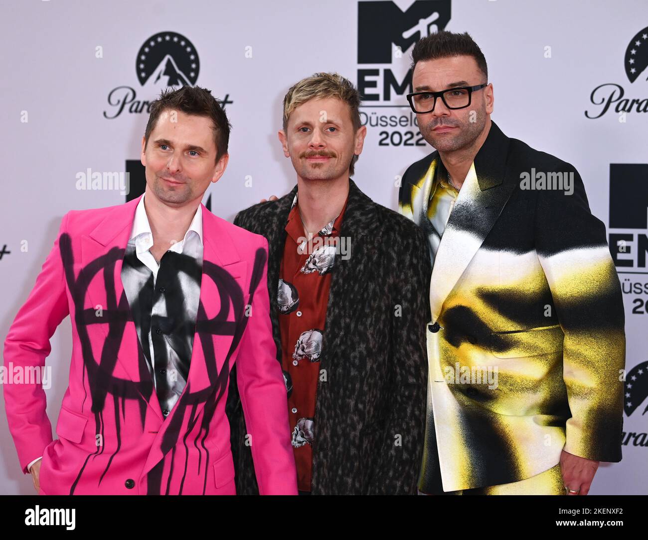 Dusseldorf, Germany. 13th Nov, 2022. Matt Bellamy, Dominic Howard, Chris  Wolstenholme, of Muse arriving at The MTV European Music Awards, PSD Bank  Dome. Credit: Doug Peters/EMPICS/Alamy Live News Stock Photo - Alamy
