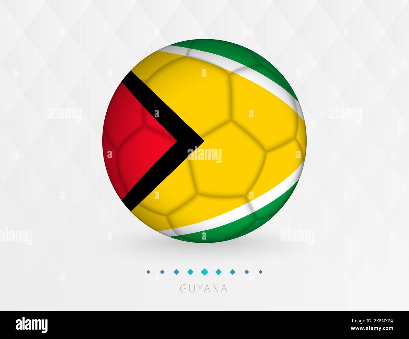 Football ball with Guyana flag pattern, soccer ball with flag of Guyana