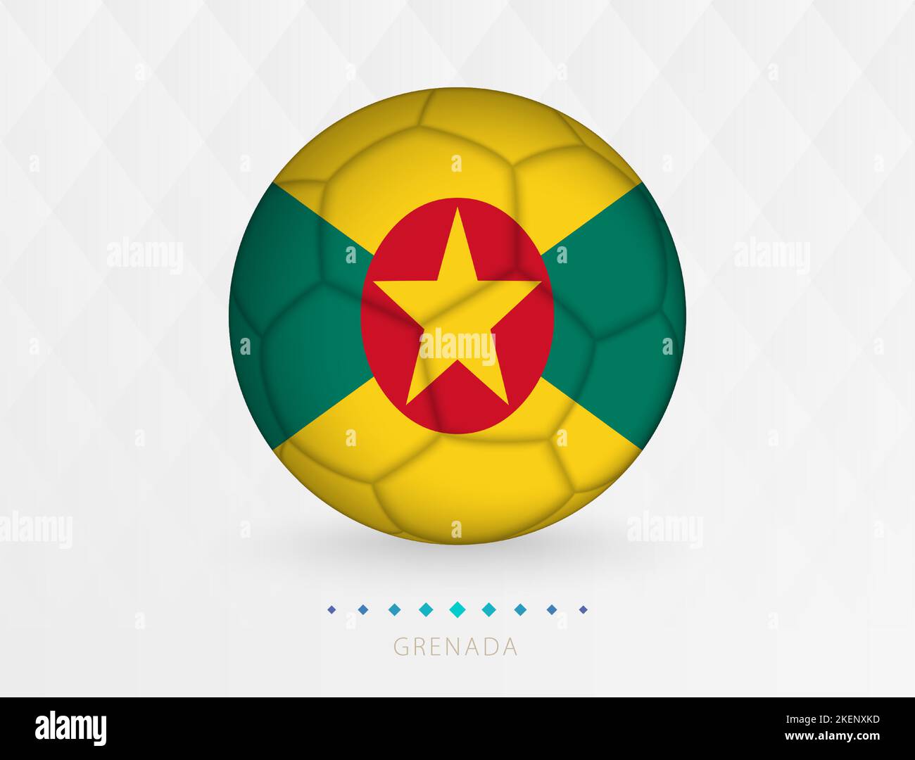 Football ball with Grenada flag pattern, soccer ball with flag of