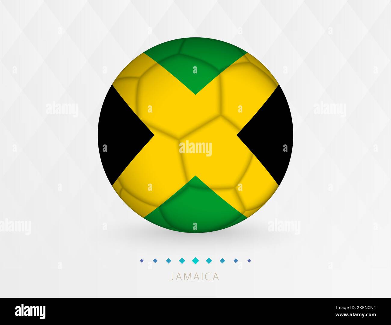 Football ball with Jamaica flag pattern, soccer ball with flag of