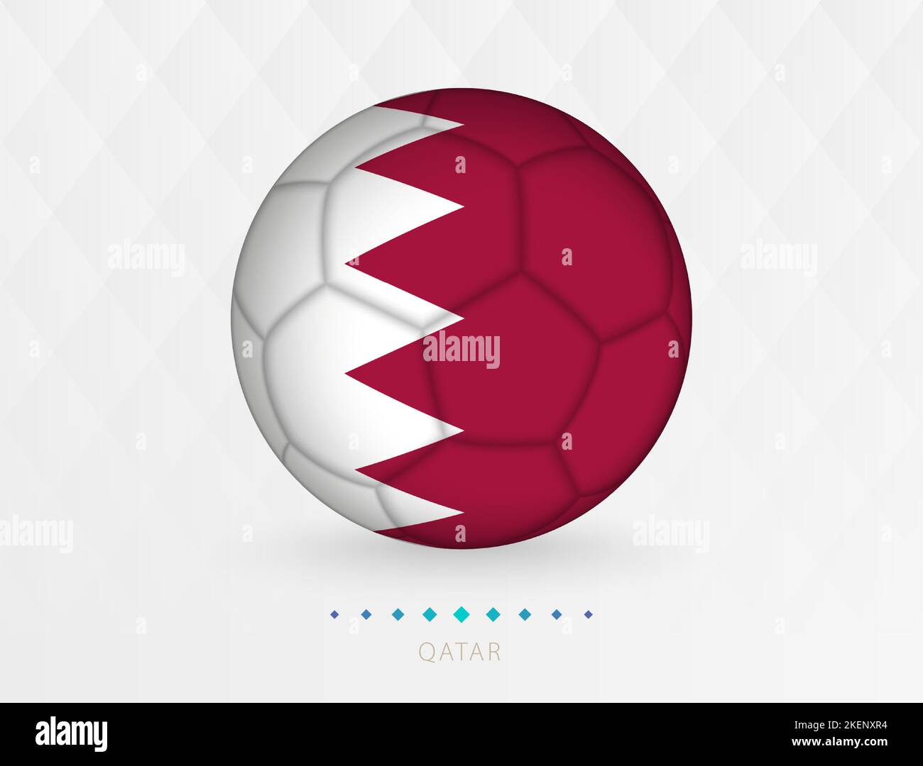 Football ball with Qatar flag pattern, soccer ball with flag of Qatar