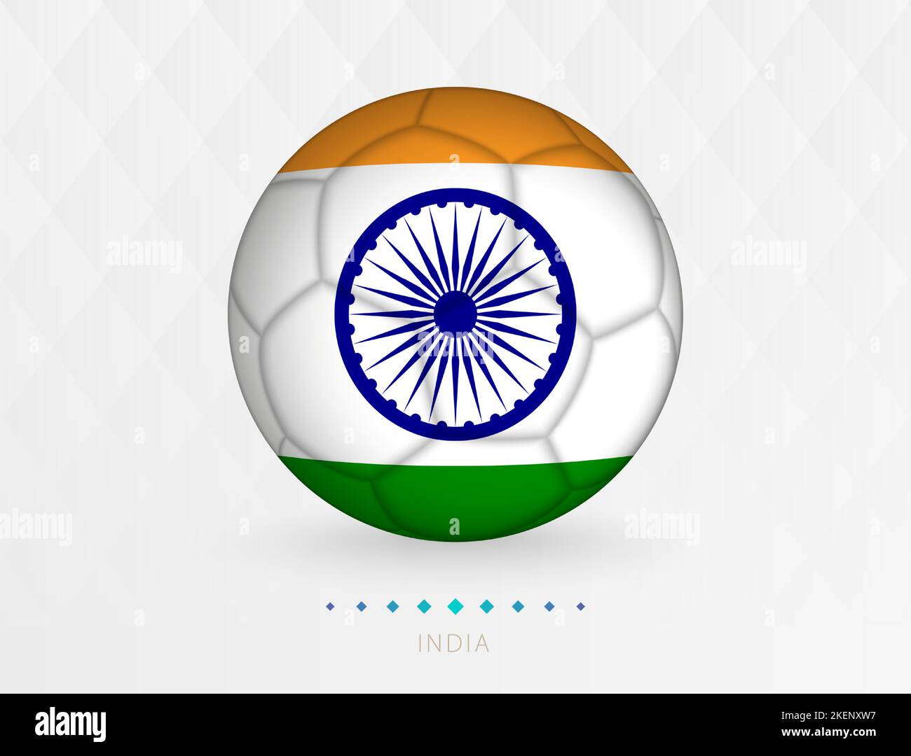 Football ball with India flag pattern, soccer ball with flag of India