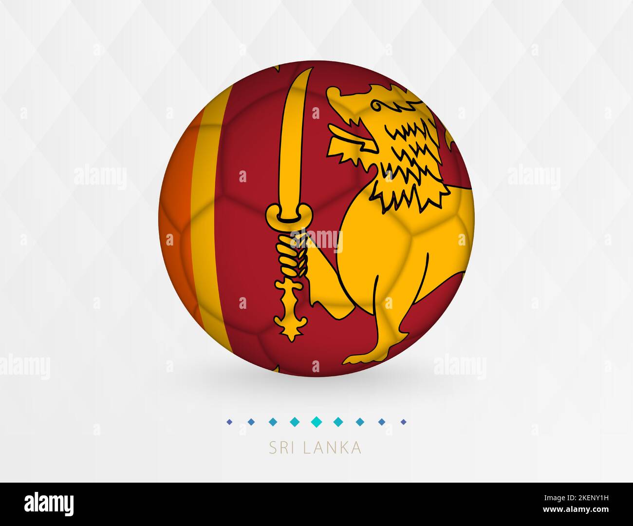 Football ball with Sri Lanka flag pattern, soccer ball with flag of Sri