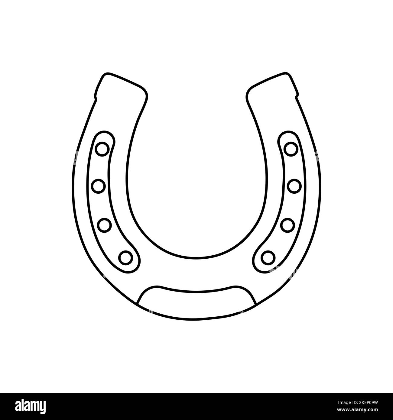 Horseshoe linear icon. Horseshoe shape. Luck symbol. Vector