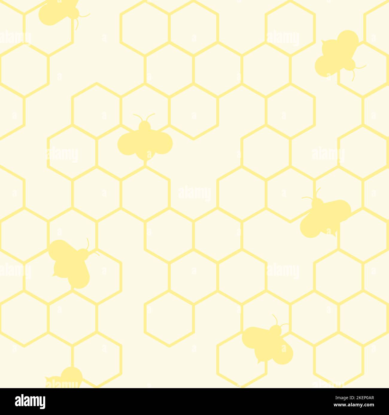 Decorative pattern with honeycombs and bee. Stock Vector