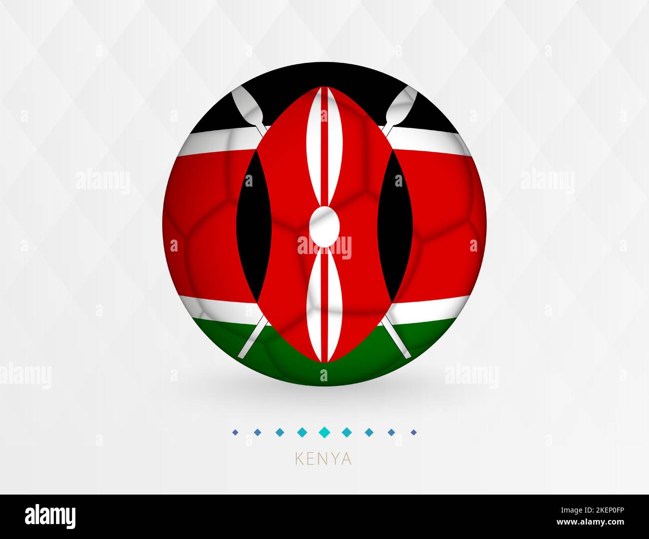 Football ball with Kenya flag pattern, soccer ball with flag of Kenya national team. Vector sport icon. Stock Vector