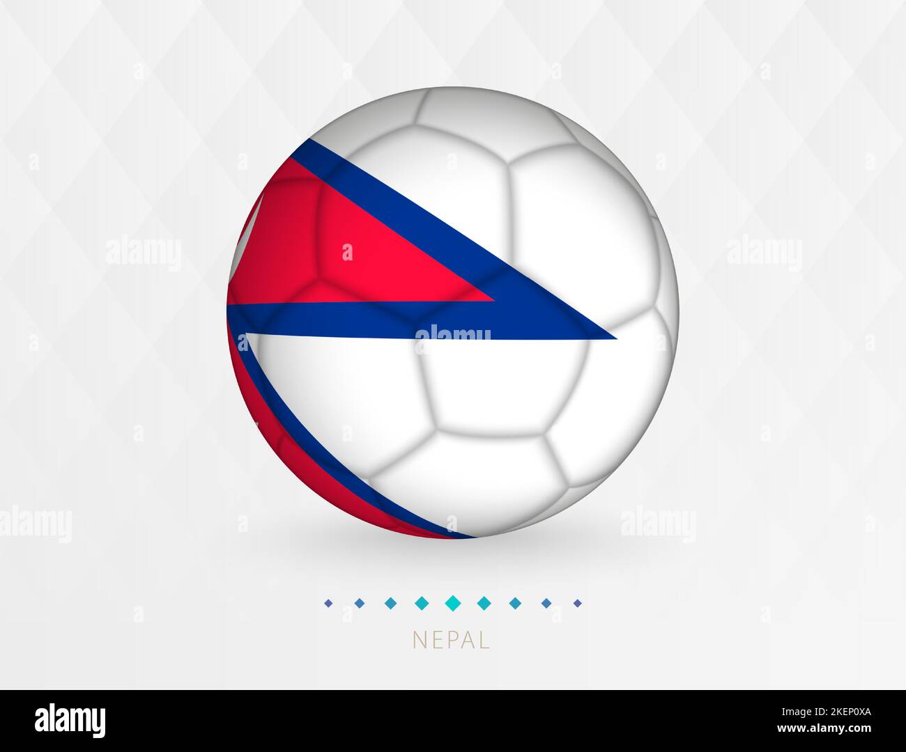 Football ball with Nepal flag pattern, soccer ball with flag of Nepal national team. Vector
