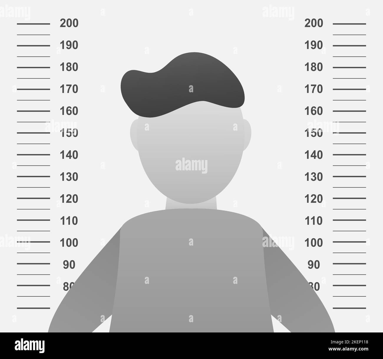 Police lineup or mugshot, silhouette of anonymous. Vector stock illustration. Stock Vector