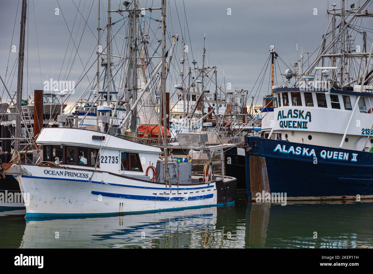Commercial fishing boats in Steveston Harbour British Columbia Canada