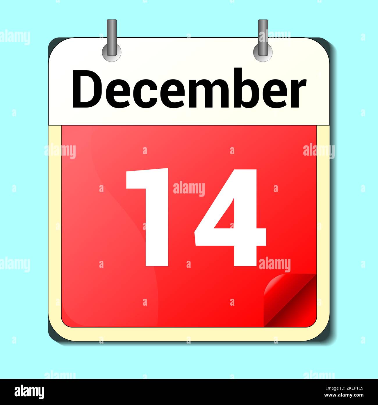 day on the calendar, vector image format, December 14 Stock Vector ...