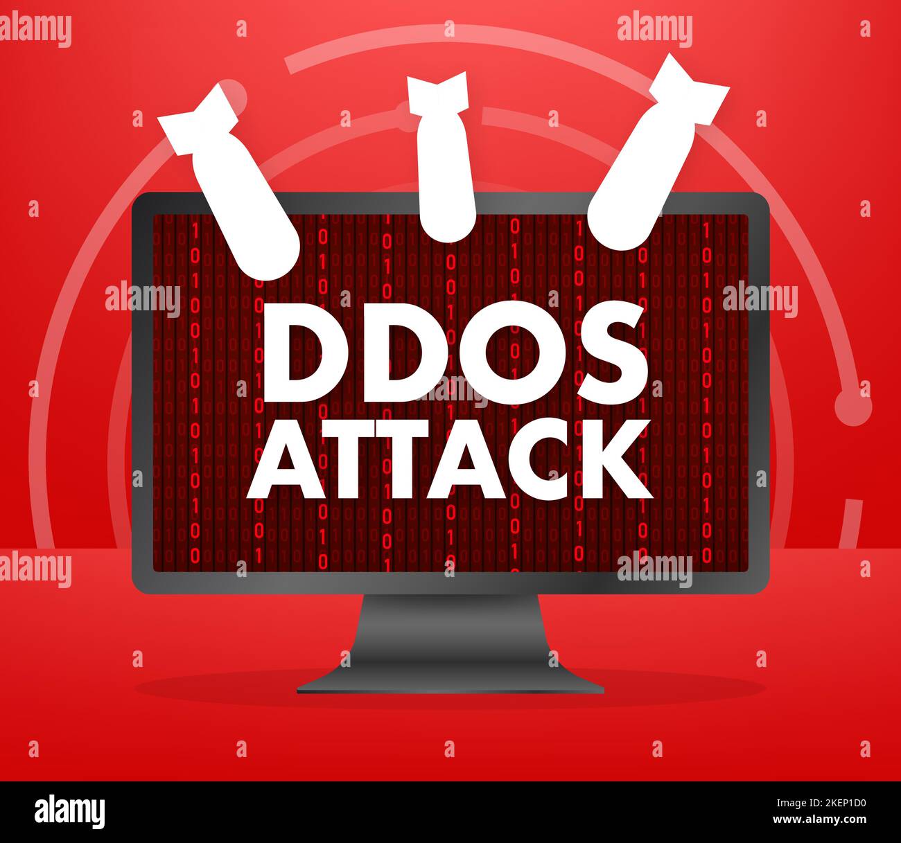 DDOS attack, hacker bomb. Denial of Service. Vector stock illustration ...