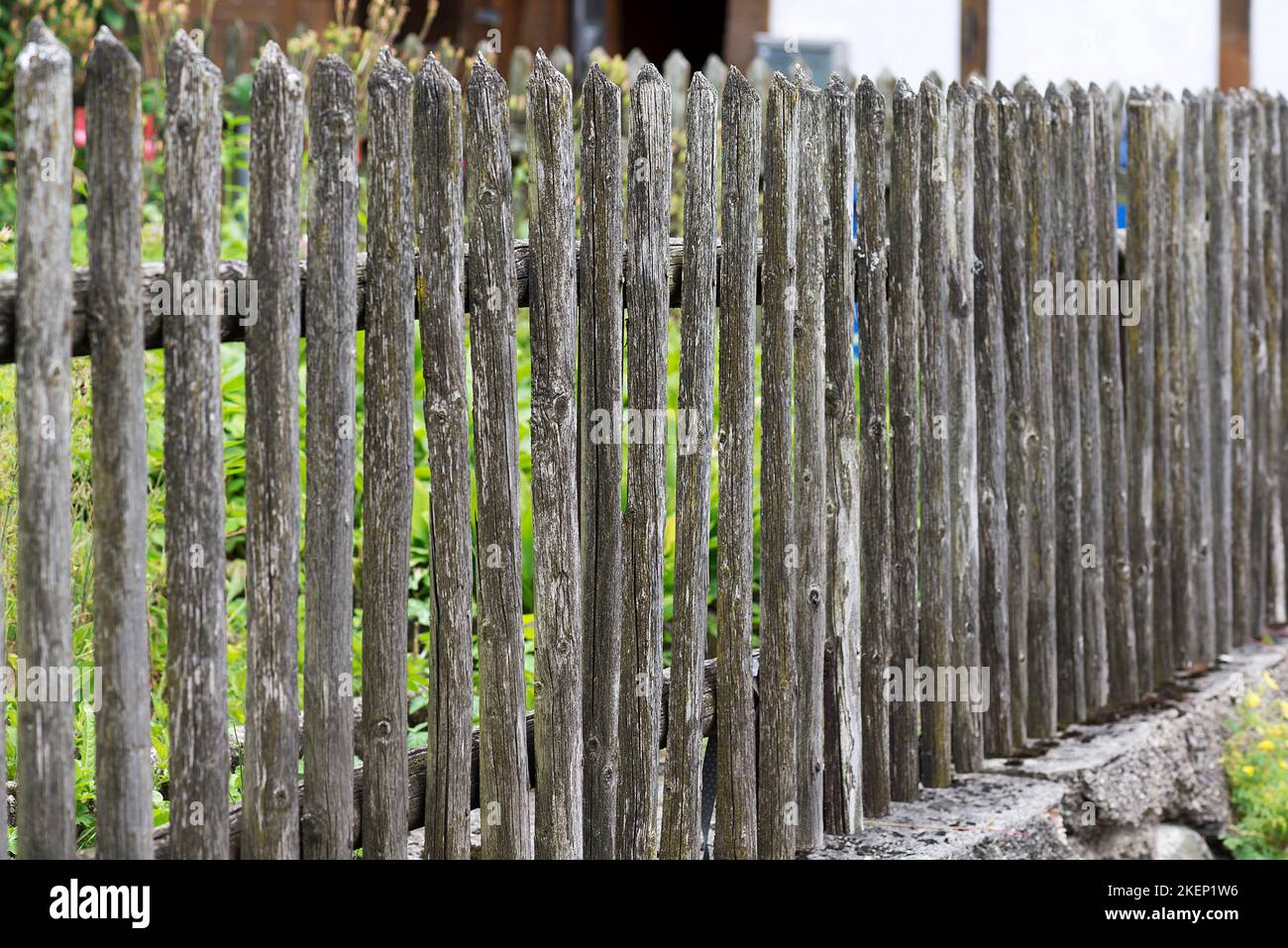 Wooden fence at a farm garden, Allgaeu, Bavaria, Germany Stock Photo ...