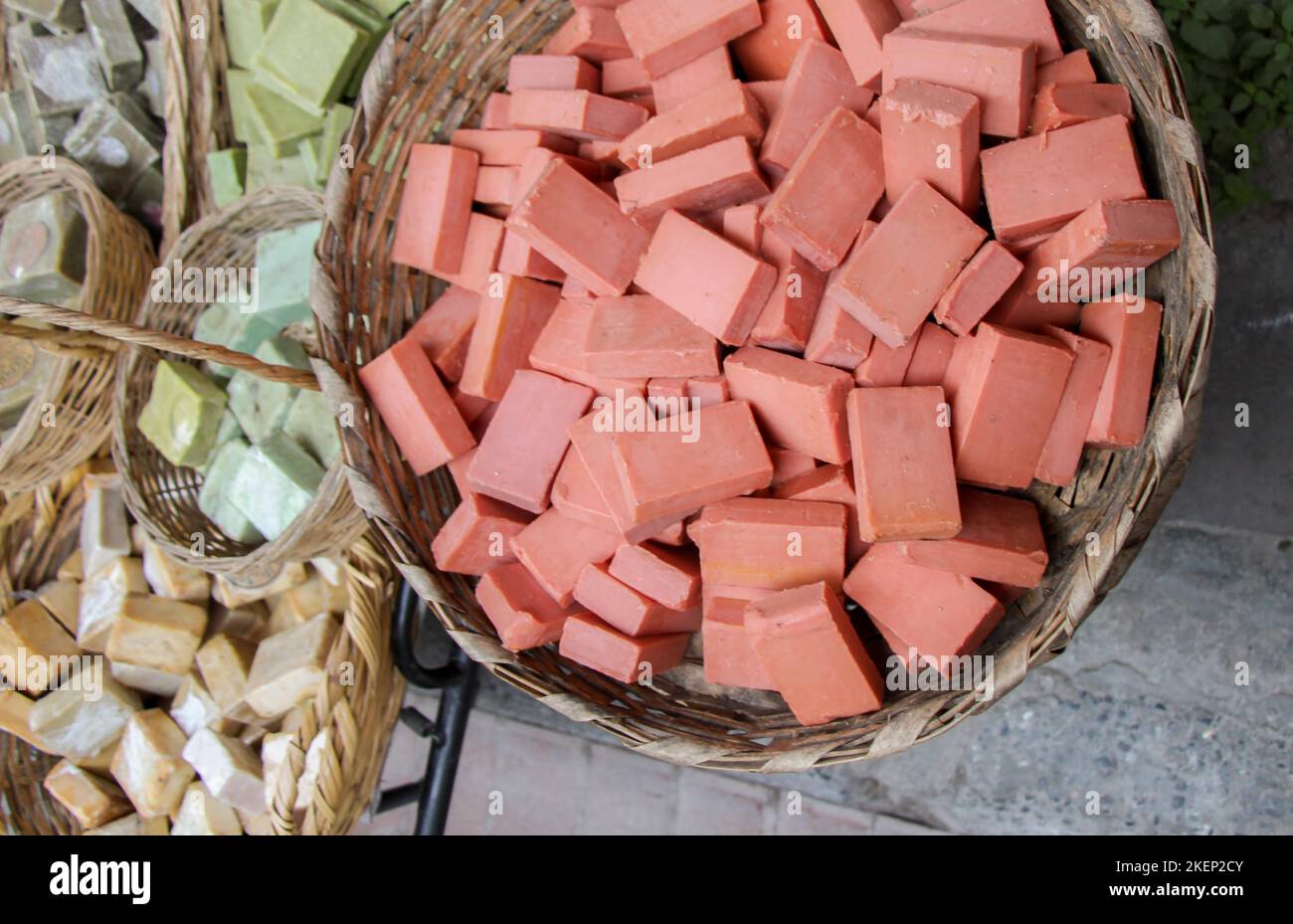 Collection of bars of fragrant hand made organic soap Stock Photo - Alamy