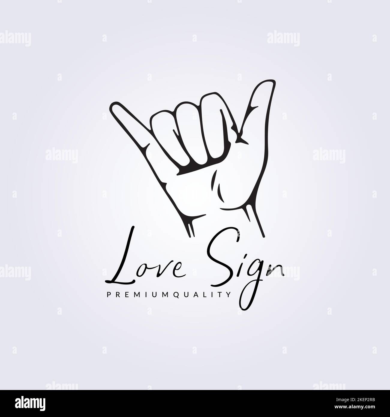 A love sign, hand gesture logo on white background Stock Vector Image
