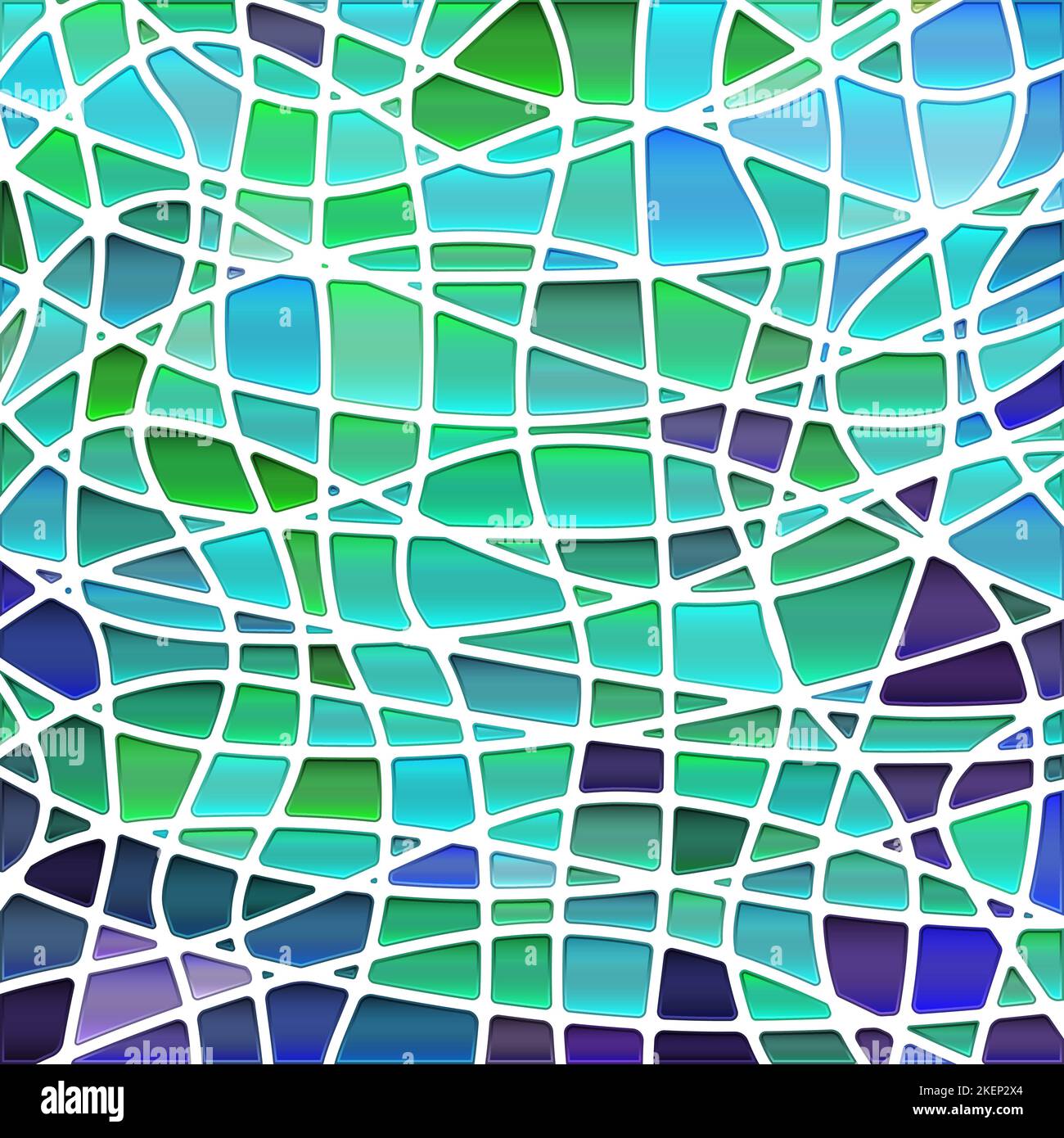 abstract vector stained-glass mosaic background - green and blue Stock ...