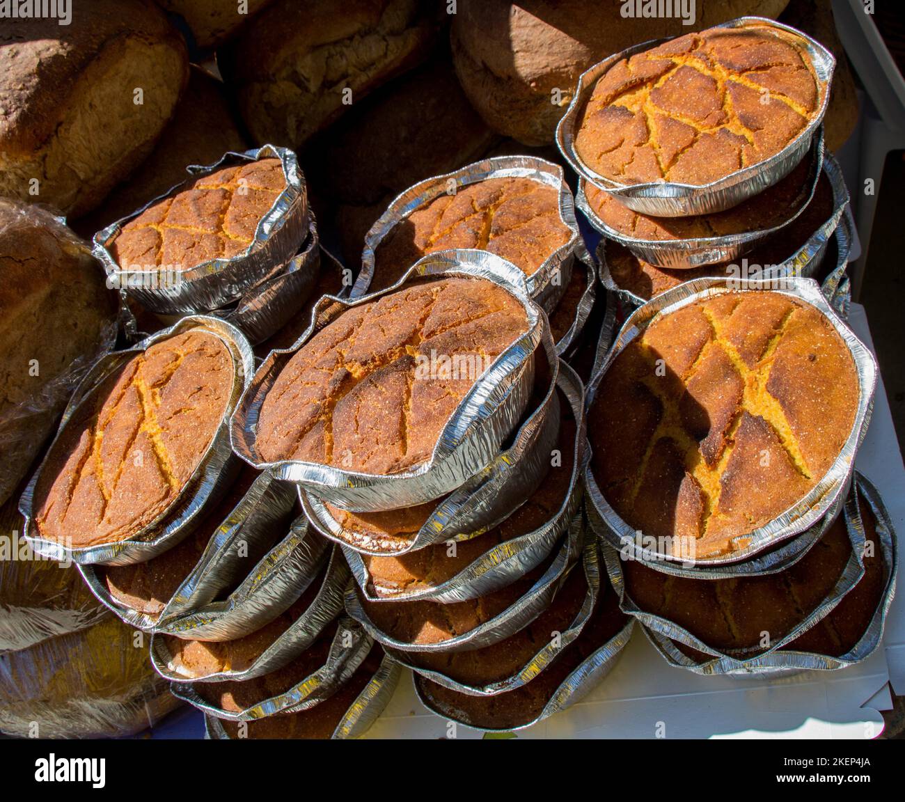 Traditional Turkish style bread of corn flour Stock Photo Alamy