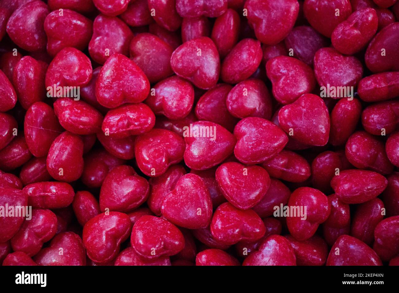 Colorful fragrant bars of soap in the shape of heart and Stock Photo