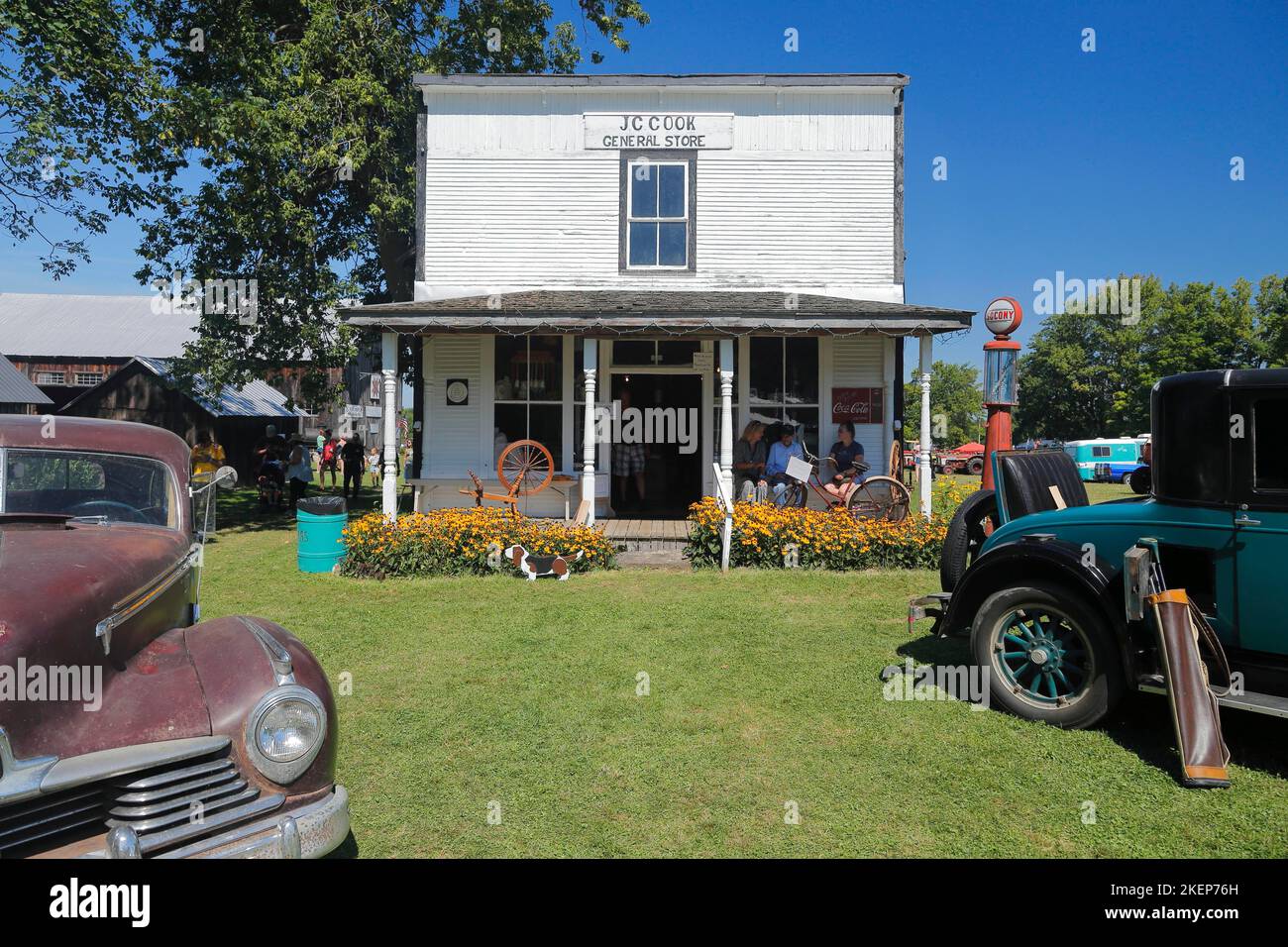 Vintage cars, farmland antique event, Province of Quebec, Canada Stock Photo