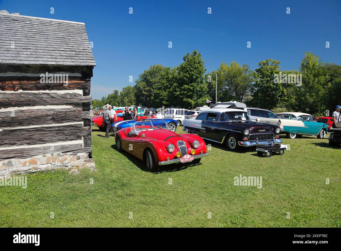 Vintage cars, farmland antique event, Province of Quebec, Canada Stock Photo