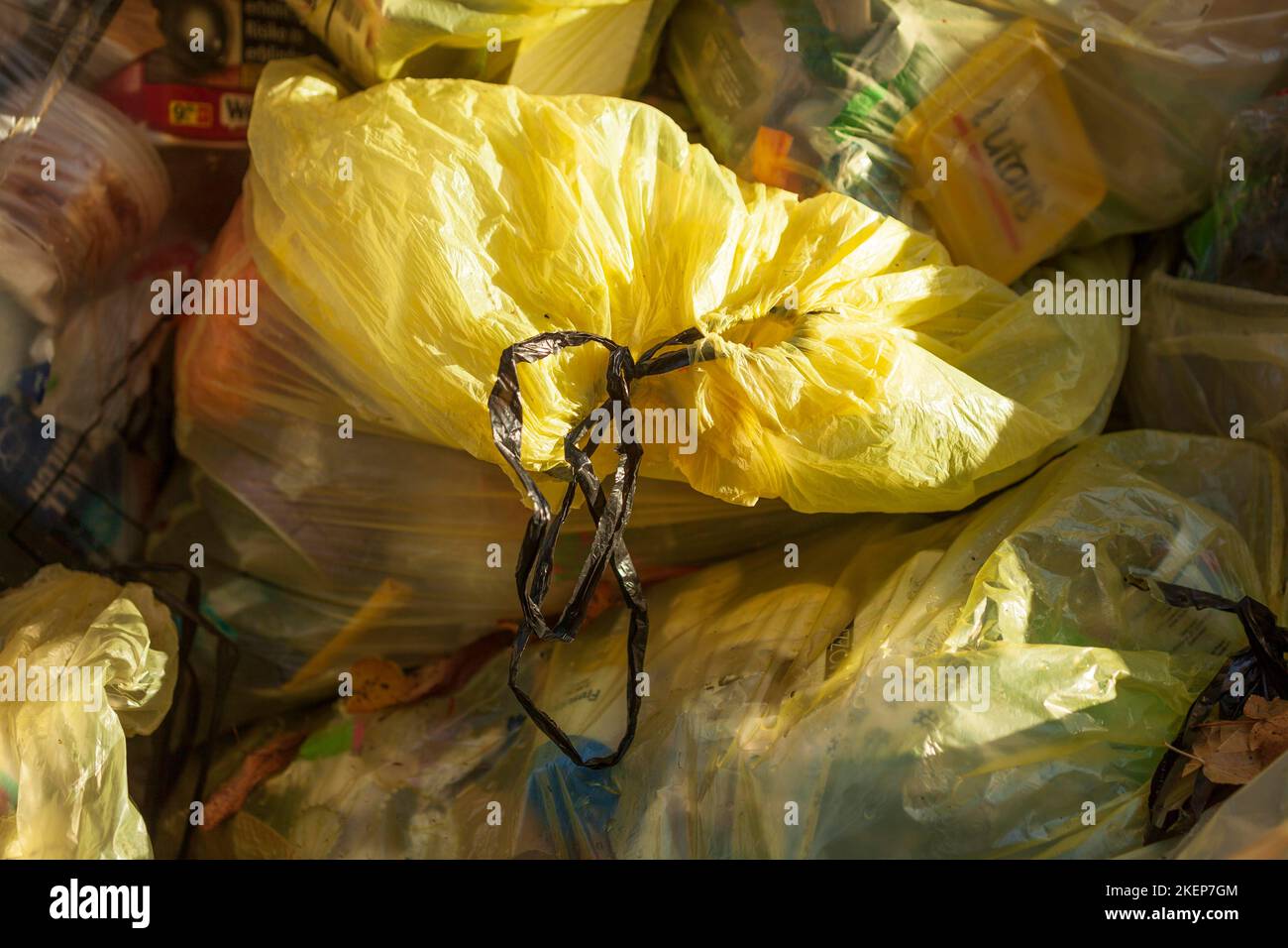 Yellow bag for plastic waste, Germany Stock Photo Alamy