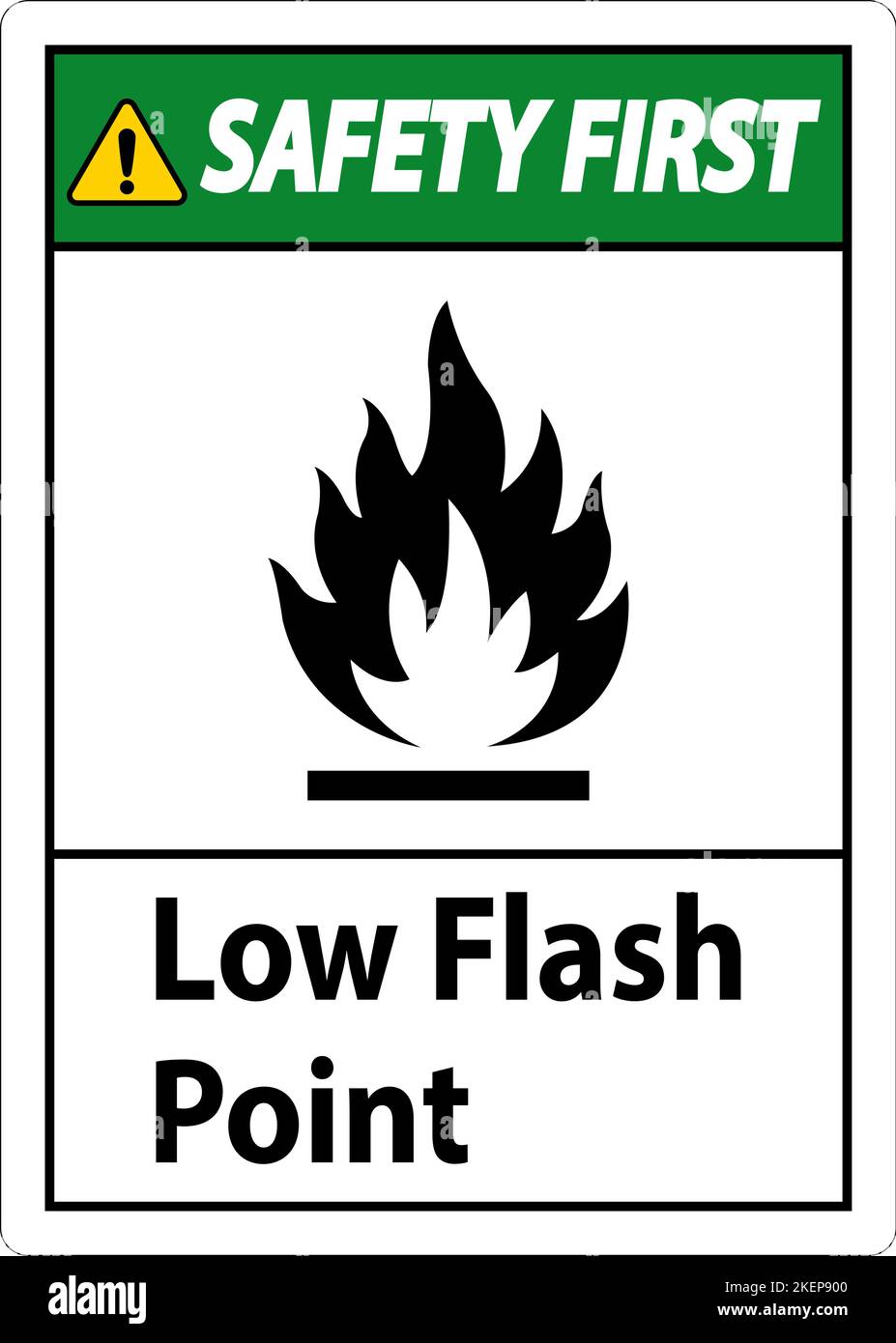 Safety First Low Flash Sign On White Background Stock Vector Image