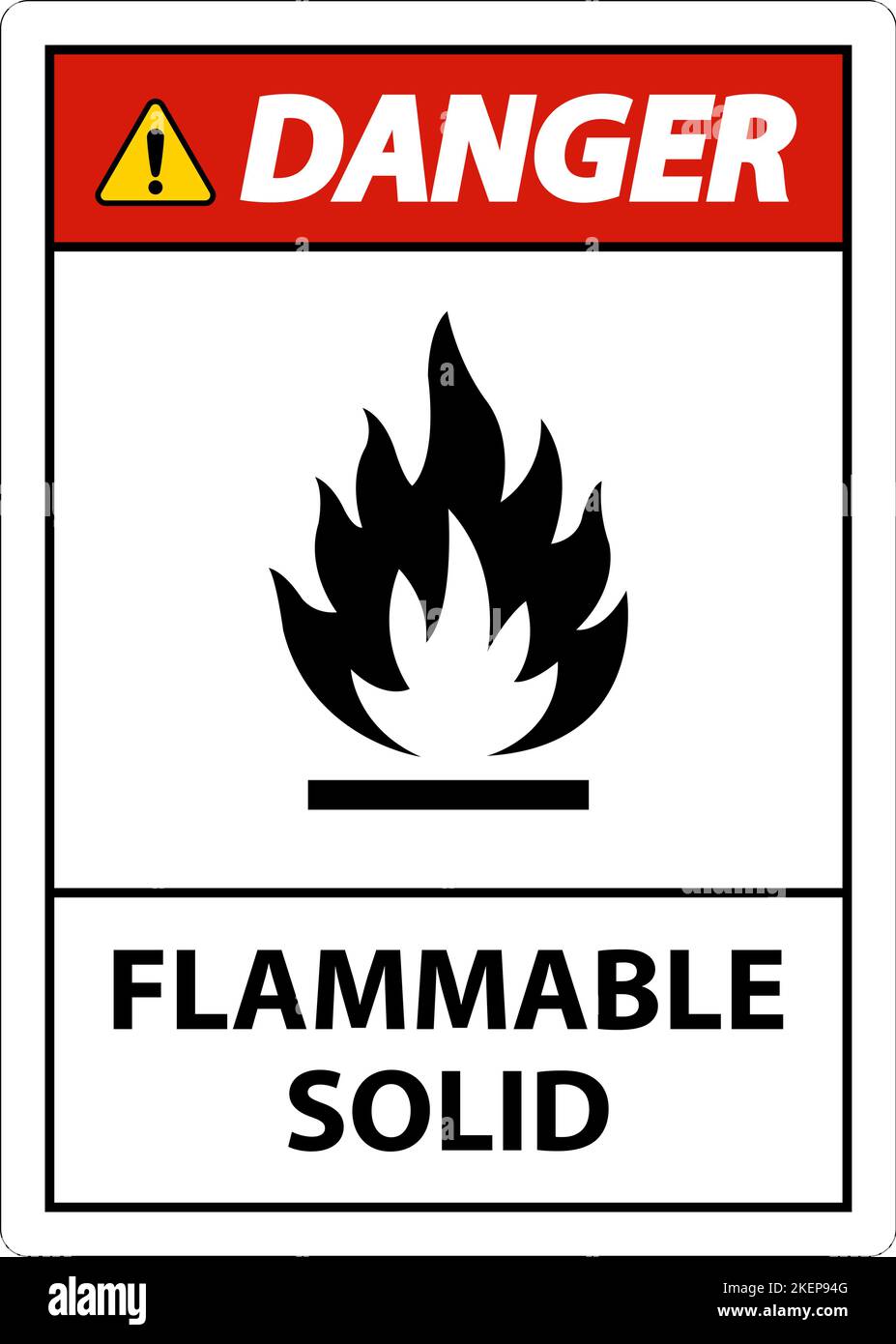 Danger Hazardous Signs Flammable Solid On White Background Stock Vector