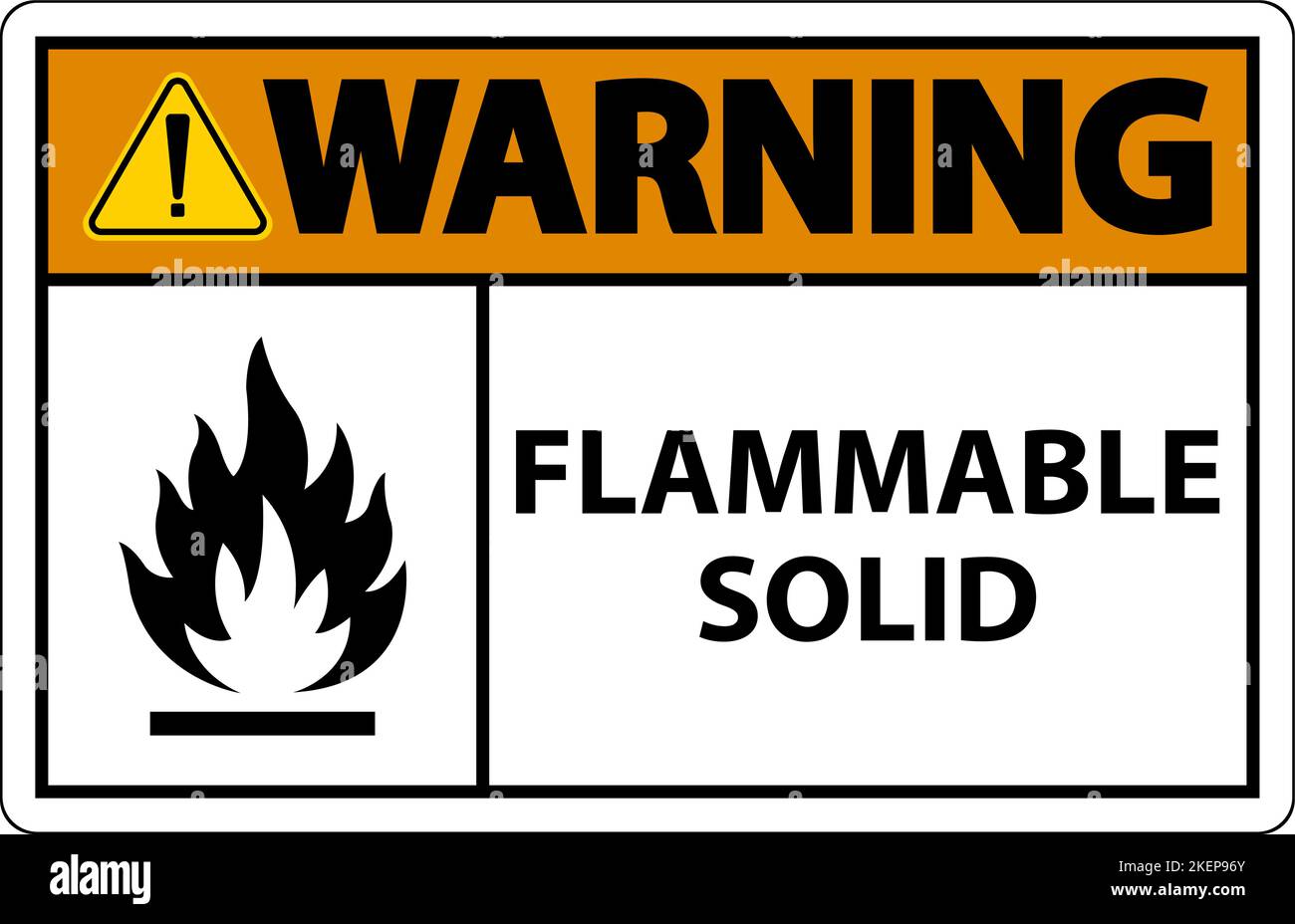 Warning Hazardous Signs Flammable Solid On White Background Stock