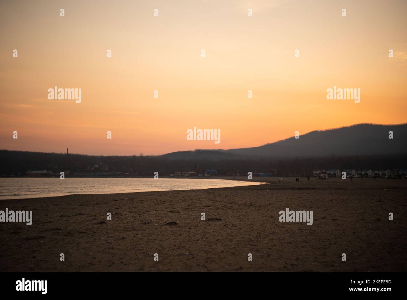 Colorful ocean beach sunrise. High quality photo Stock Photo