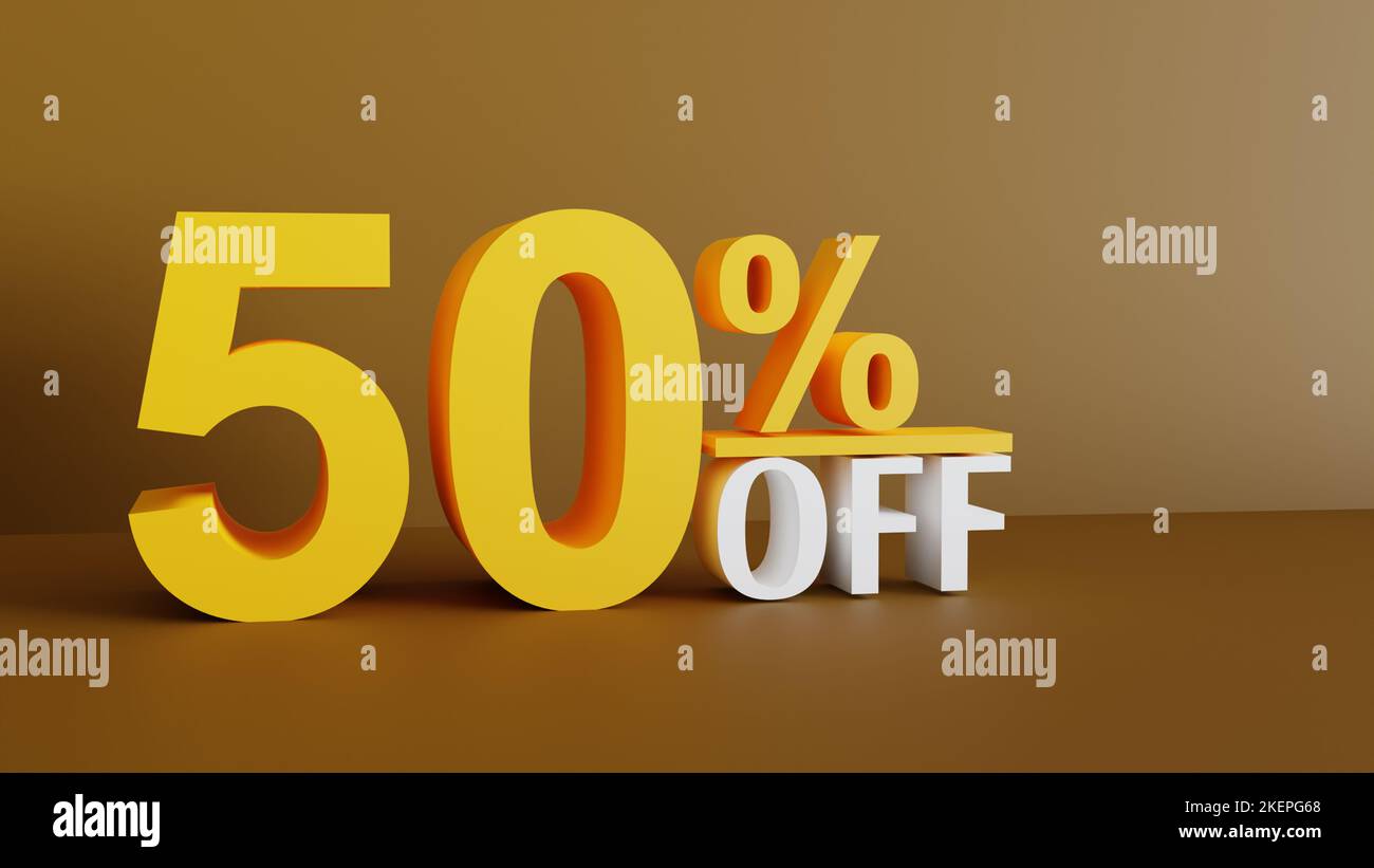 50 off bumper discount sale shopping concept design 3d rendering