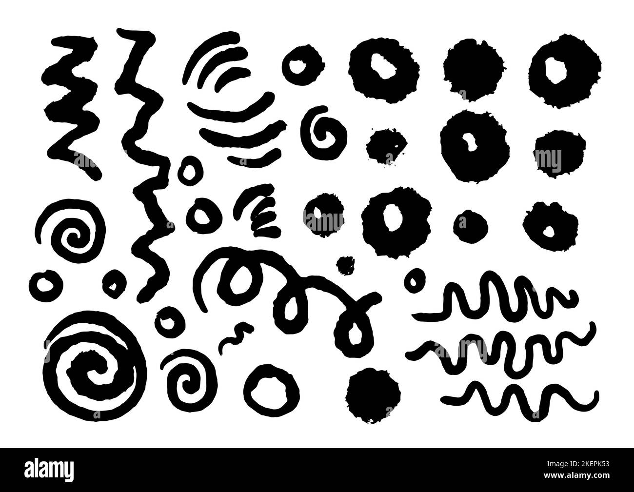 Abstract drawing, lines and dots prints vector Stock Vector