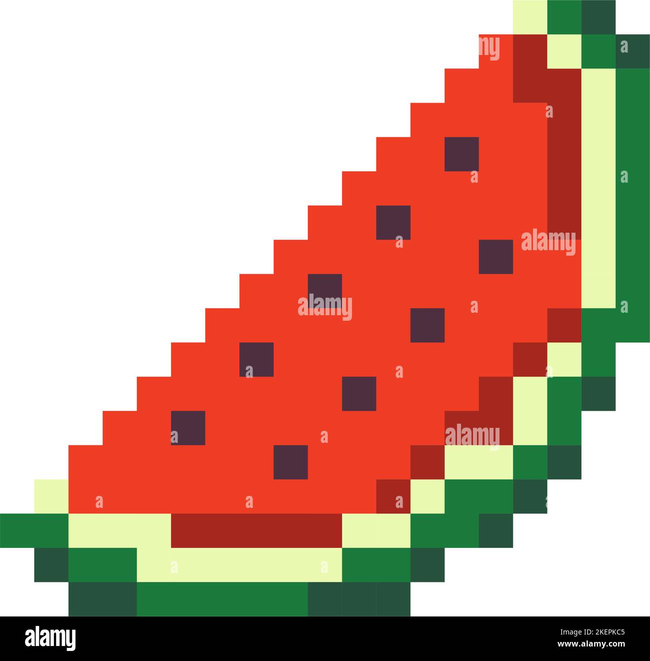 Slice of watermelon with seeds, pixel art design Stock Vector Image ...